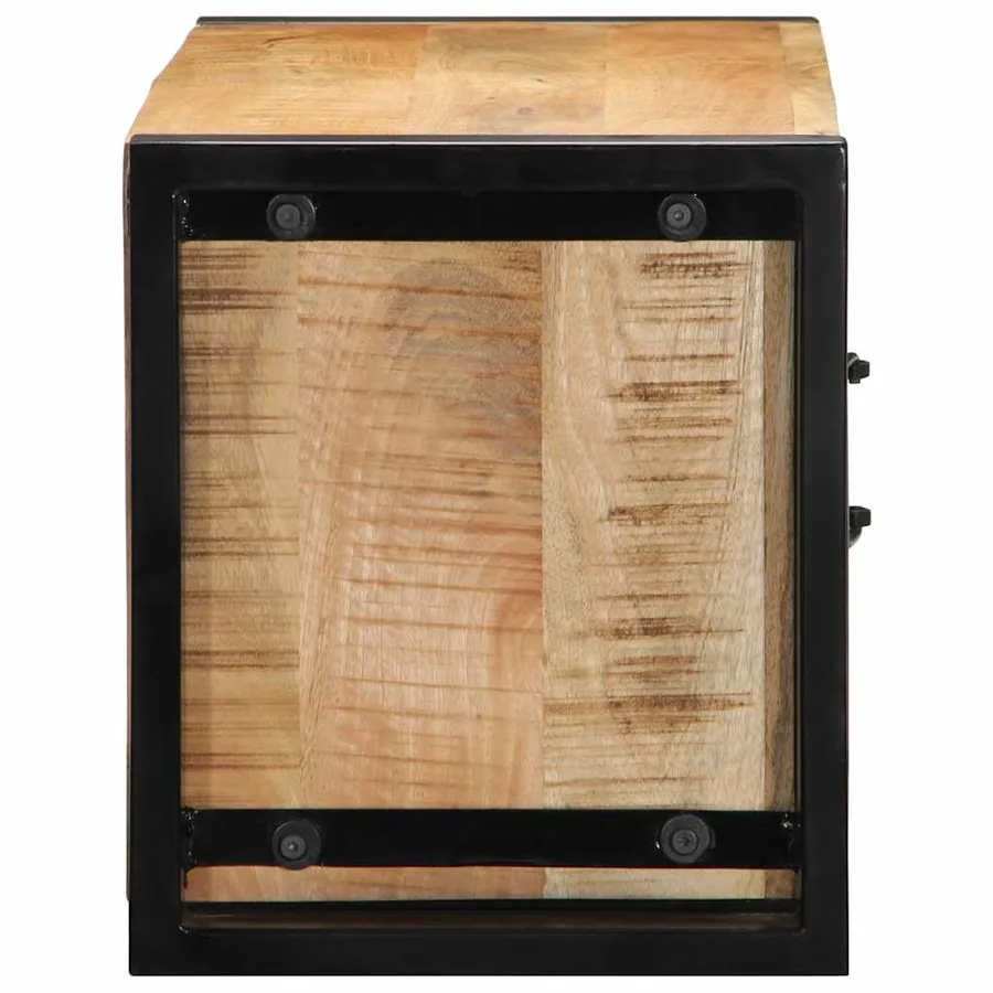 Meuble TV 80x30x35 cm bois massif de manguier brut - 4