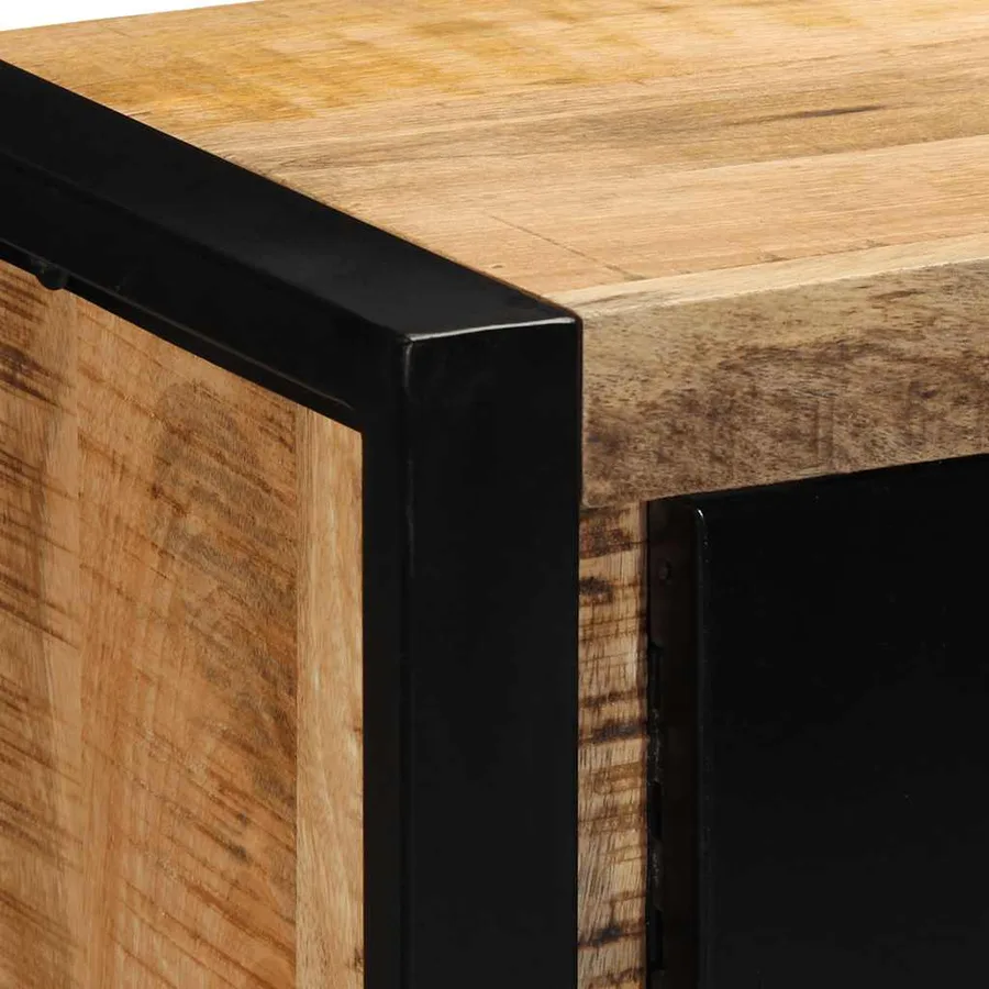 Meuble TV 80x30x35 cm bois massif de manguier brut - 6