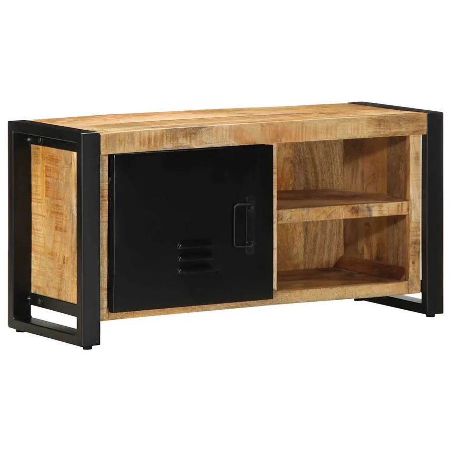 Meuble TV 80x30x40 cm bois massif de manguier brut - 12