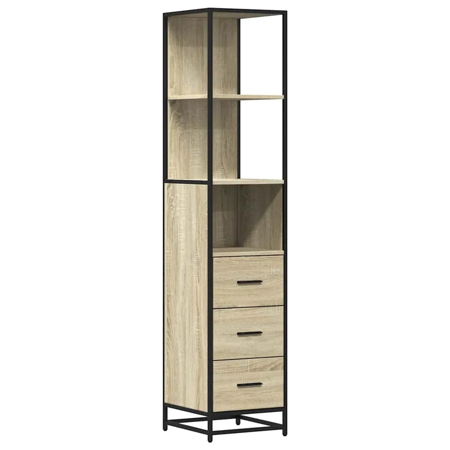 Armoire de salle de bain chêne sonoma 35x37,5x166 cm - 2