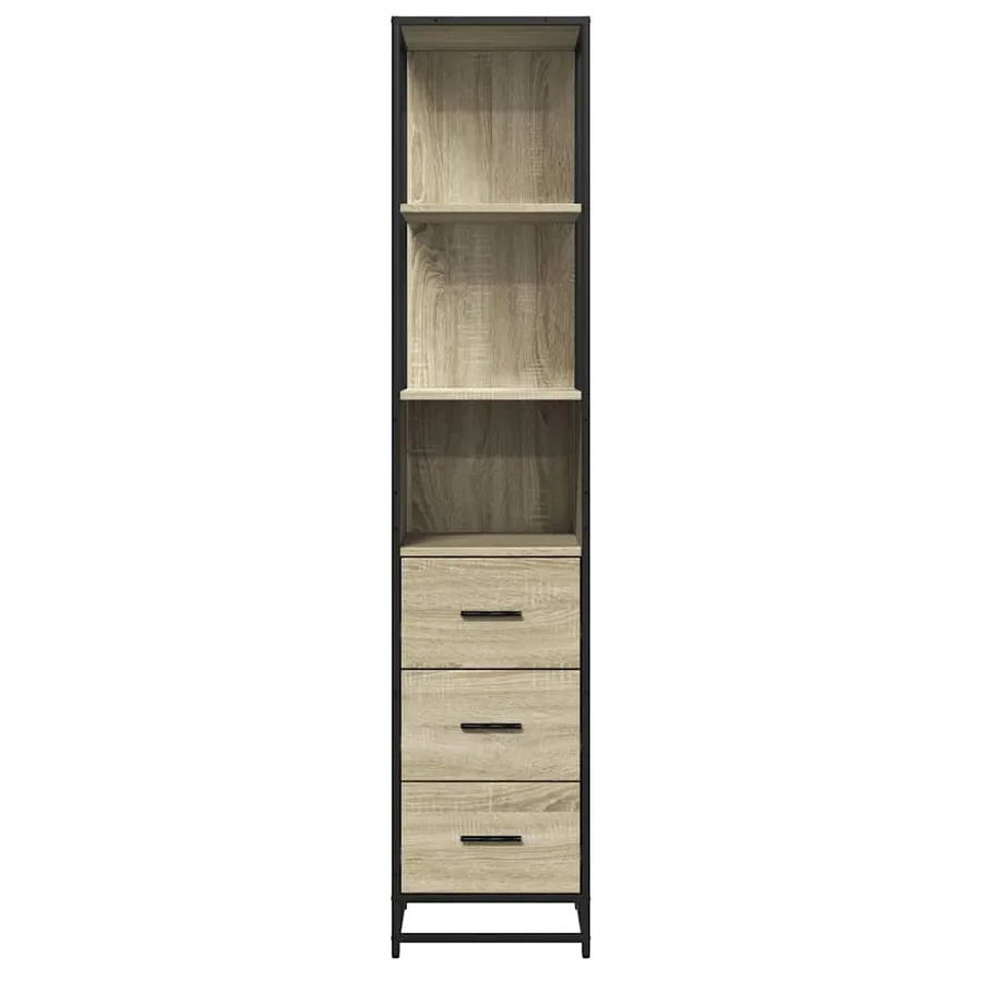 Armoire de salle de bain chêne sonoma 35x37,5x166 cm - 5