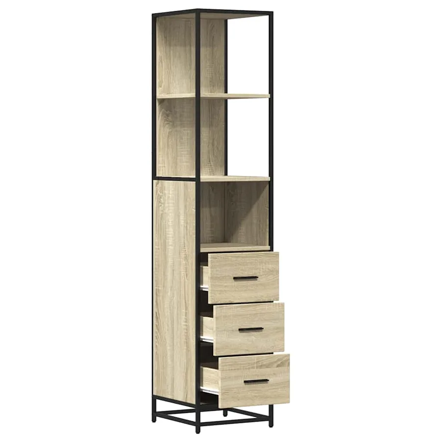 Armoire de salle de bain chêne sonoma 35x37,5x166 cm - 6