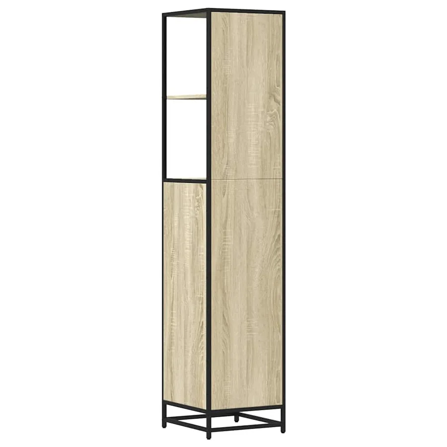 Armoire de salle de bain chêne sonoma 35x37,5x166 cm - 8