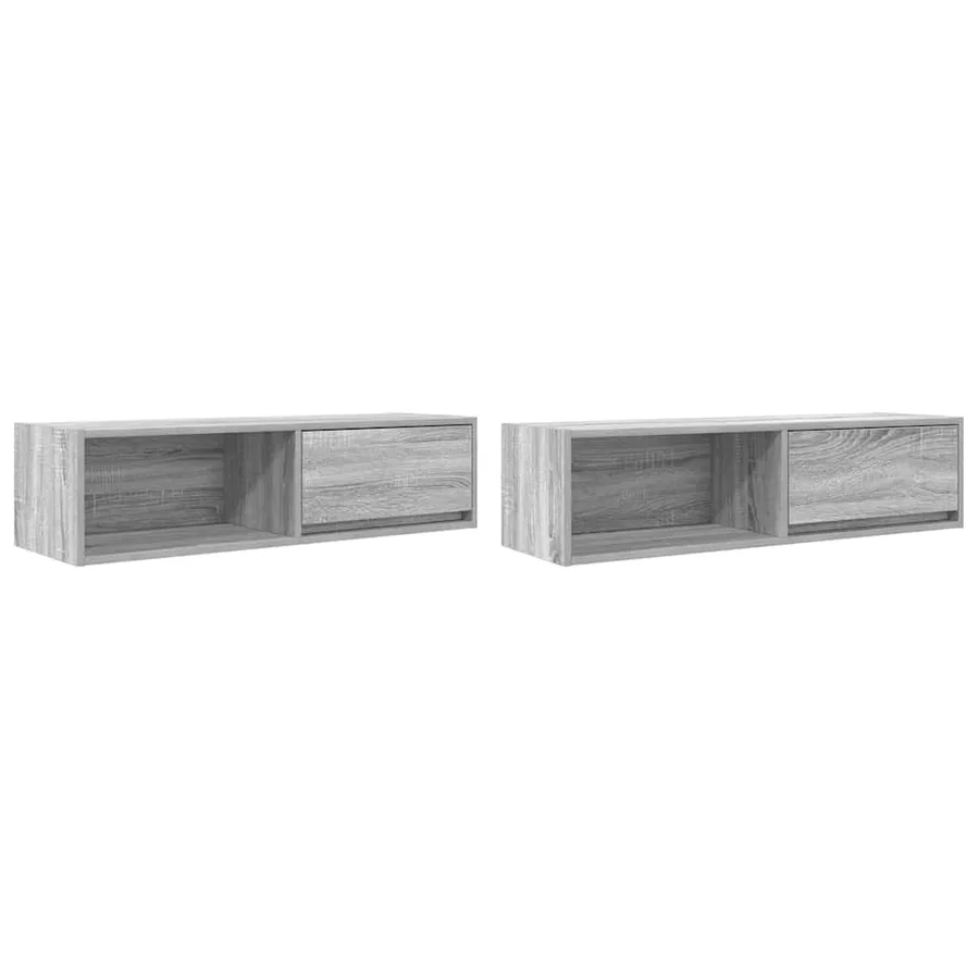 Meubles TV 2 pcs sonoma gris 100x31x25,5 cm bois d'ingénierie - 2