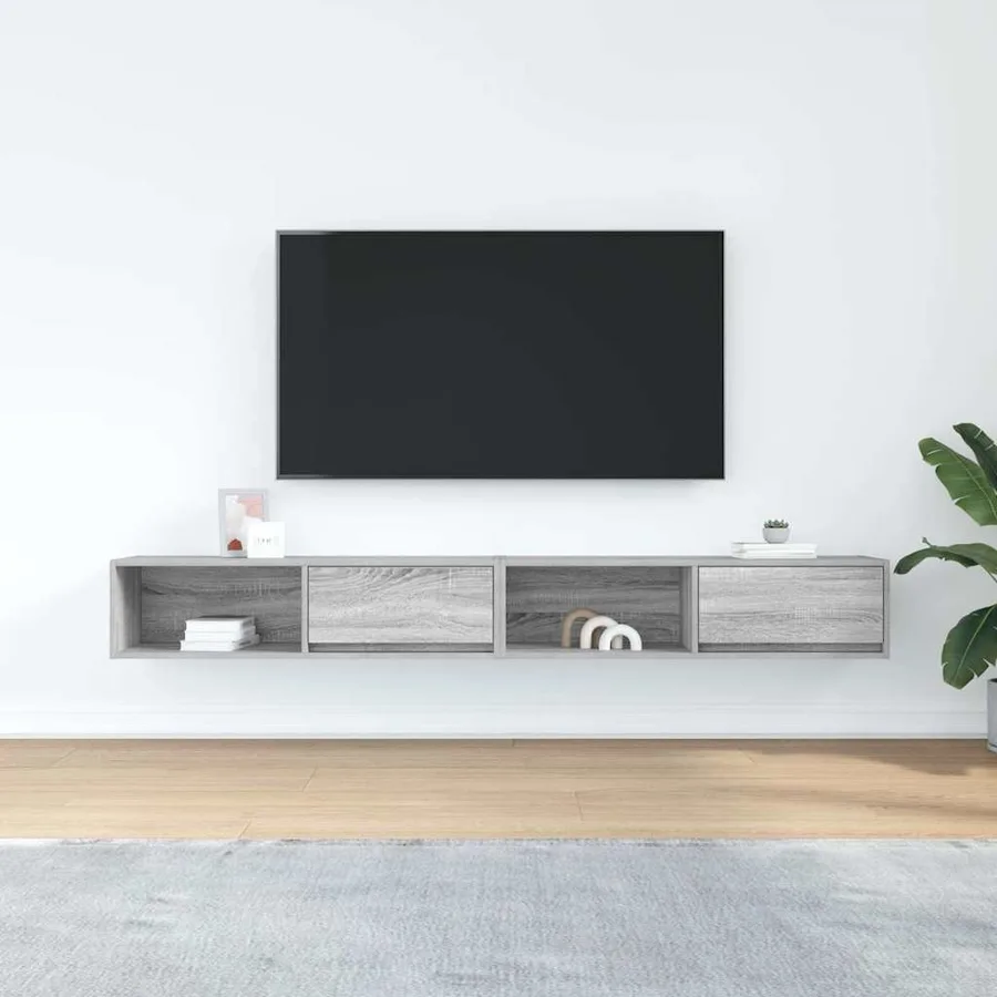 Meubles TV 2 pcs sonoma gris 100x31x25,5 cm bois d'ingénierie - 3