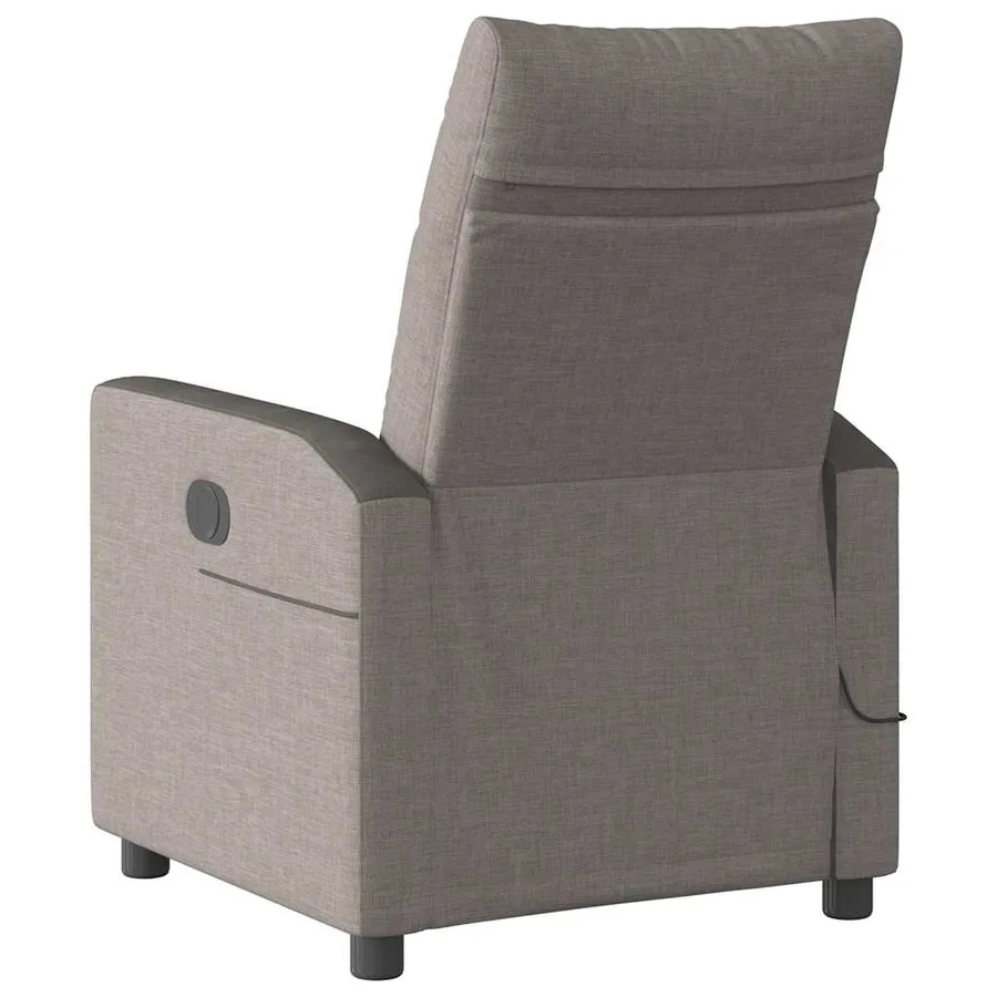 Fauteuil de massage inclinable électrique Taupe Tissu - 7