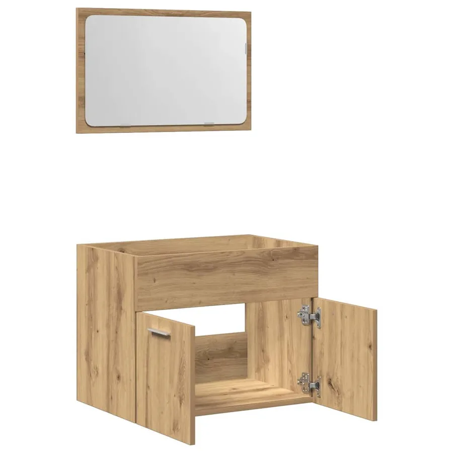Ensemble de meubles salle de bain 2 pcs bois d'ingénierie - 5