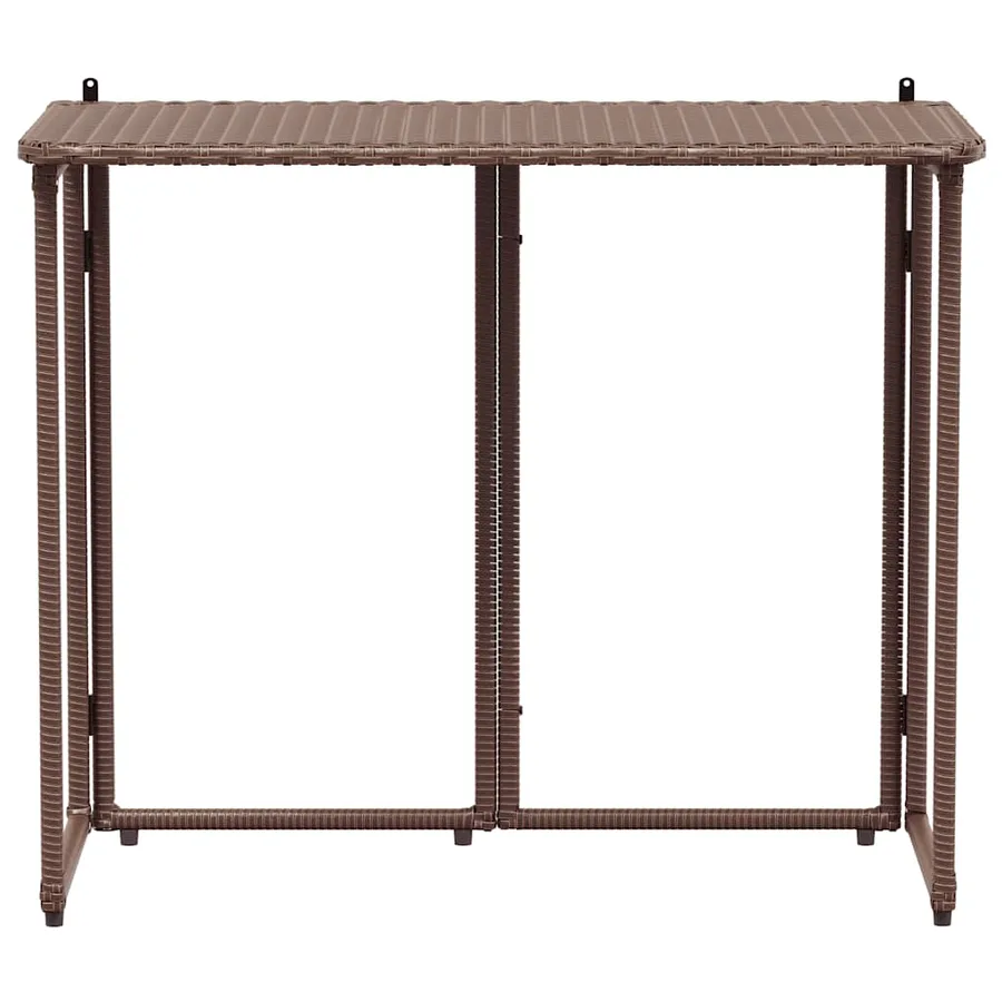 Table de jardin pliante marron 90 x 51 x 75 cm polyrotin - 4