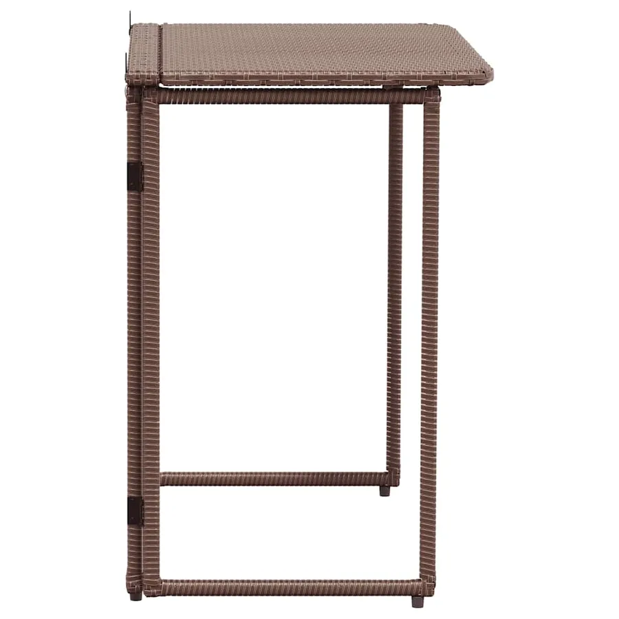 Table de jardin pliante marron 90 x 51 x 75 cm polyrotin - 5