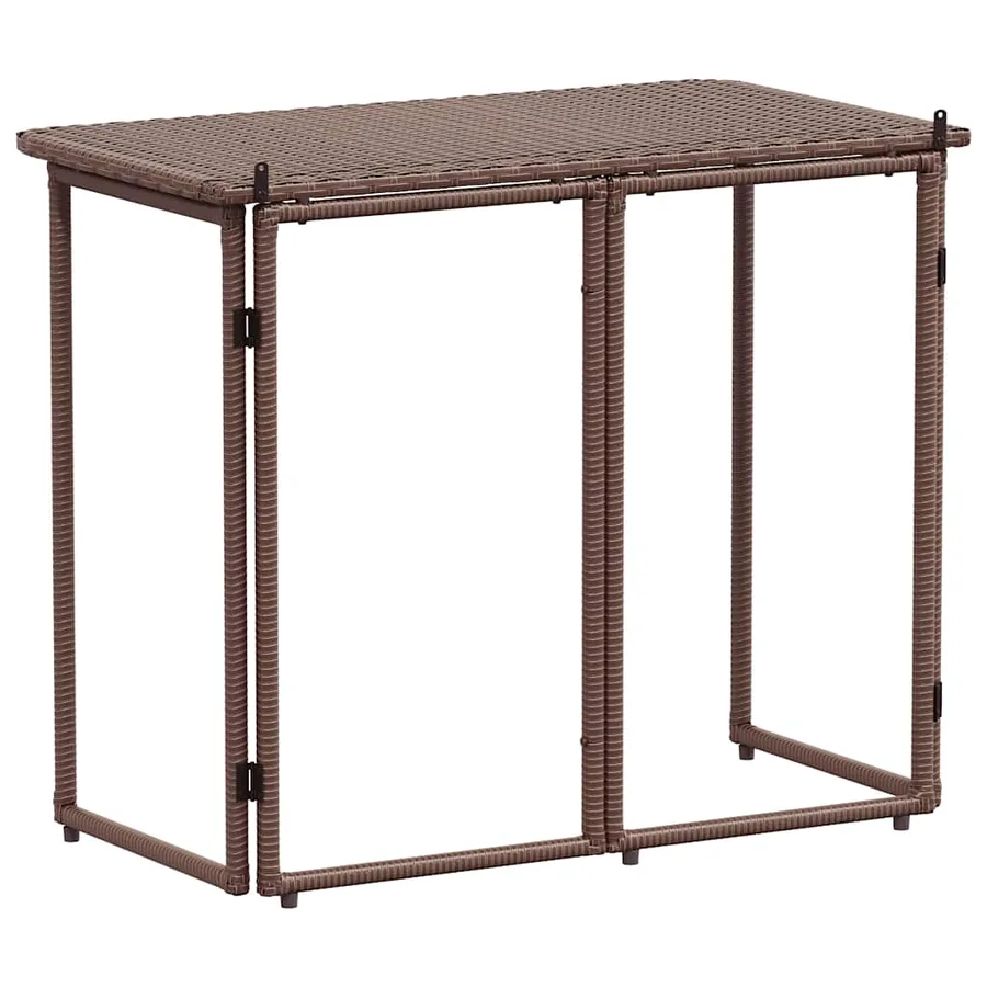 Table de jardin pliante marron 90 x 51 x 75 cm polyrotin - 6