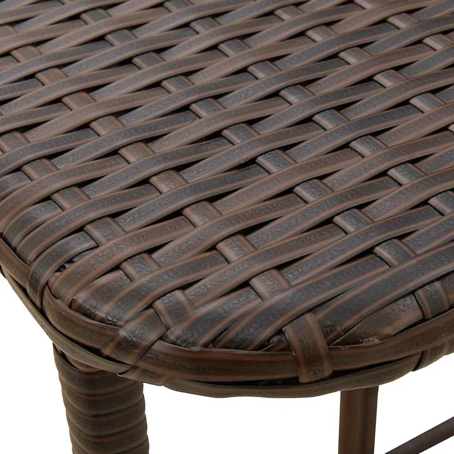Table de jardin pliante marron 90 x 51 x 75 cm polyrotin - 9