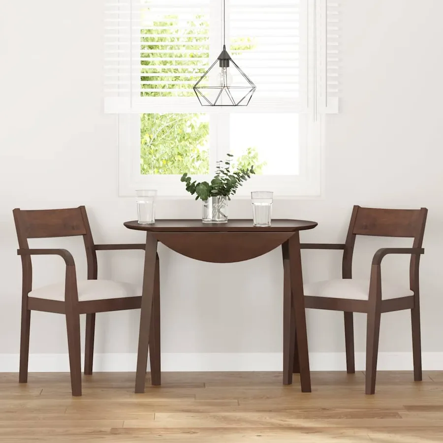 Chaises à manger coussins 2 pcs marron bois massif caoutchouc - 3