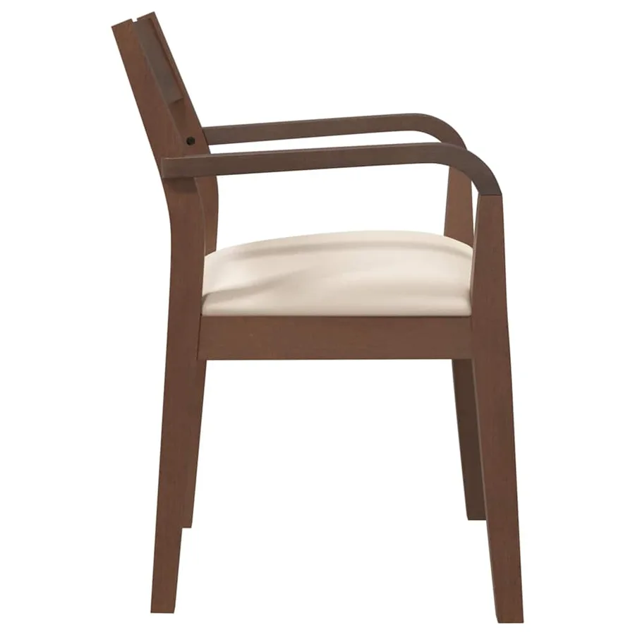 Chaises à manger coussins 2 pcs marron bois massif caoutchouc - 6