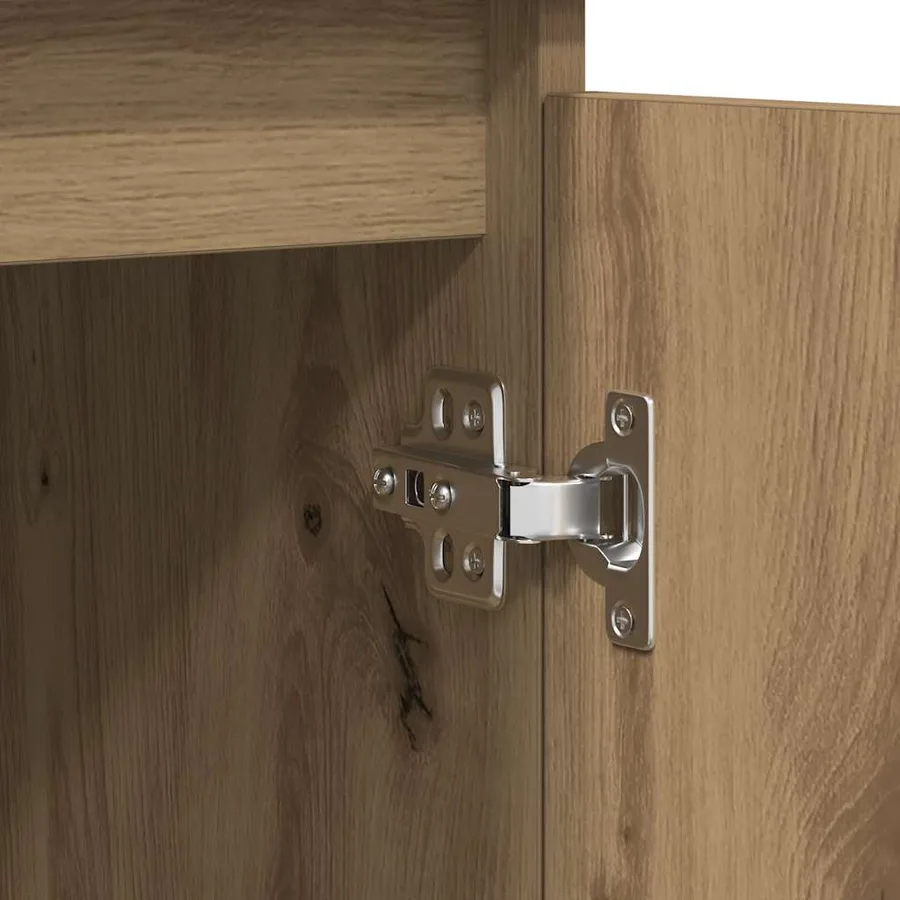 Buffet et tiroirs chêne artisanal 100,5x35x76cm bois ingénierie - 9