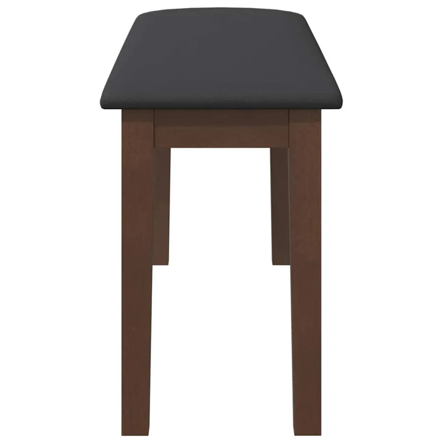 Banc 90 cm marron bois massif caoutchouc - 5