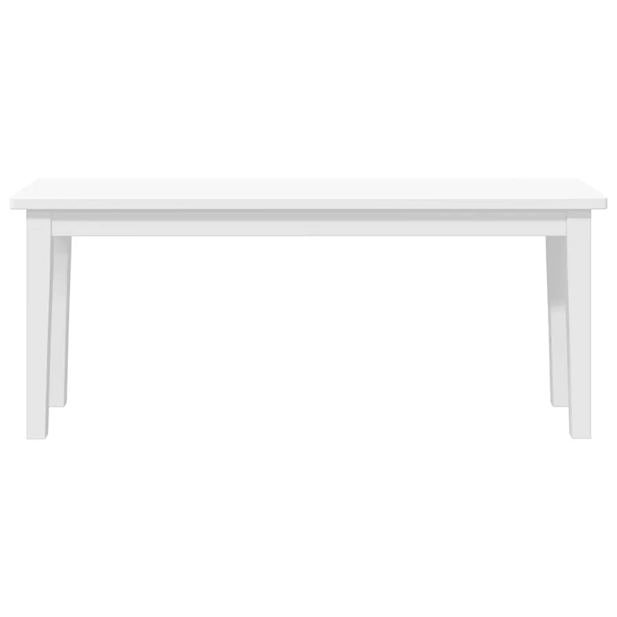 Banc 110 cm blanc bois massif caoutchouc - 4