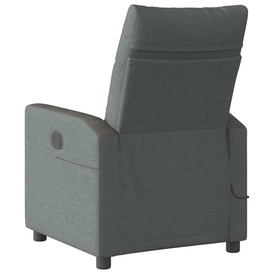 Fauteuil inclinable de massage électrique gris foncé tissu - 7