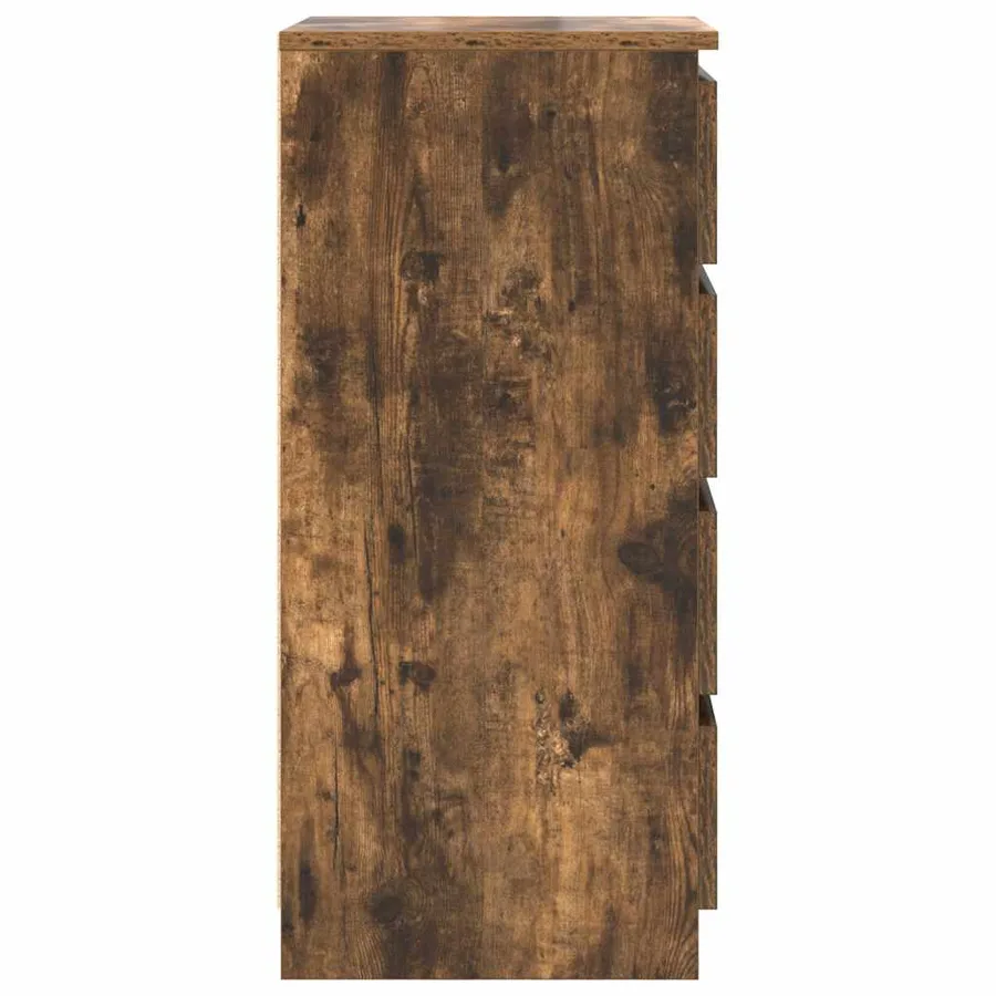 Buffet avec tiroirs chêne fumé 37,5x35x99 cm bois d'ingénierie - 7