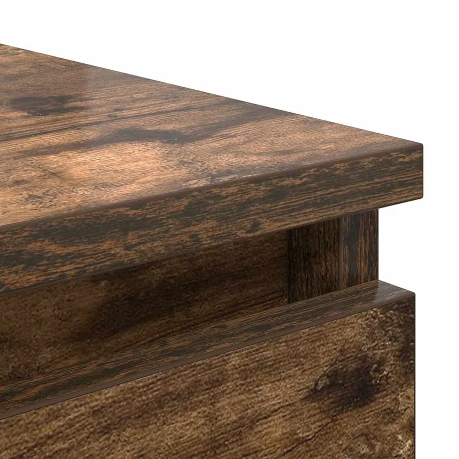 Buffet avec tiroirs chêne fumé 37,5x35x99 cm bois d'ingénierie - 9