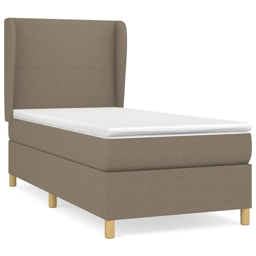 Sommier à lattes de lit avec matelas Taupe 90x190 cm Tissu - 2