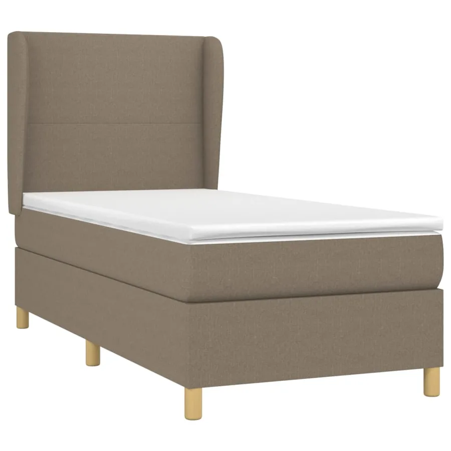 Sommier à lattes de lit avec matelas Taupe 90x190 cm Tissu - 3