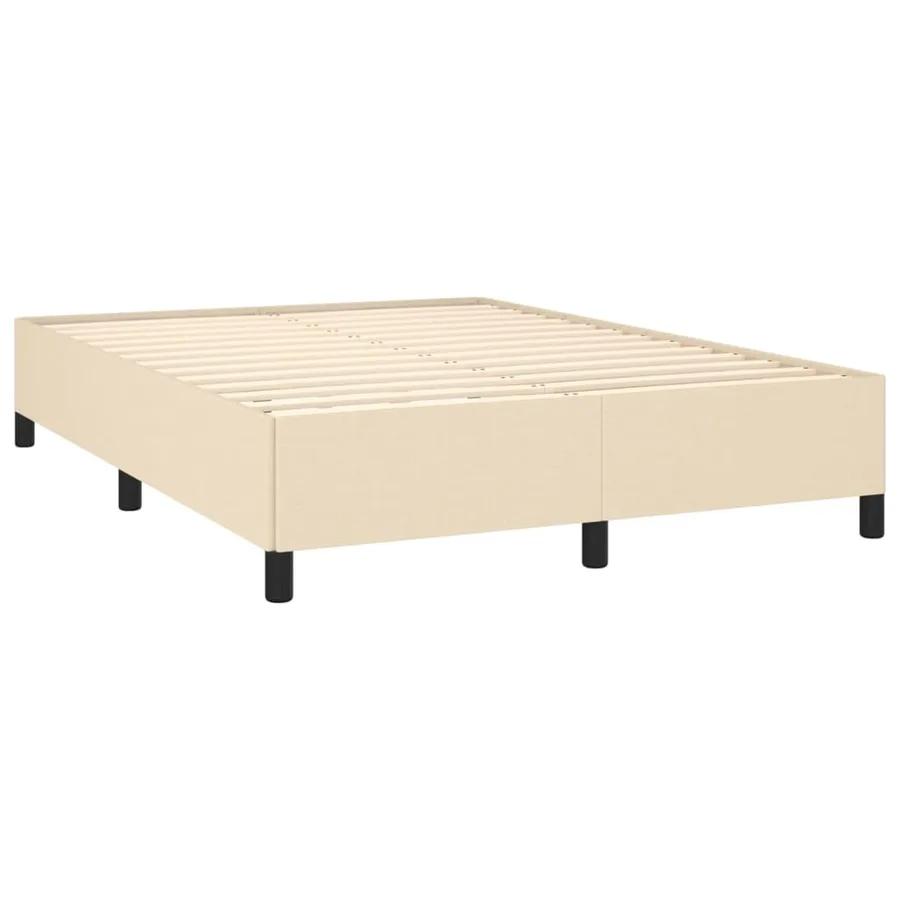 Sommier à lattes de lit avec matelas Crème 140x200 cm Tissu - 4