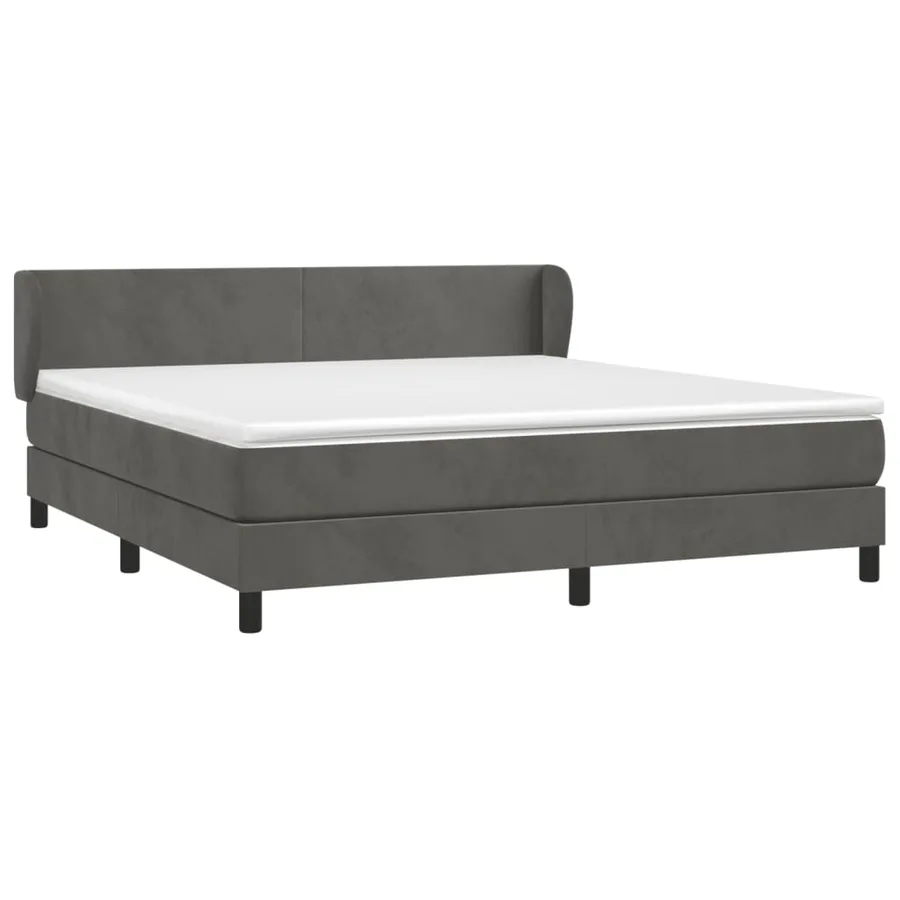 Sommier à lattes de lit et matelas Gris foncé 160x200cm Velours - 3