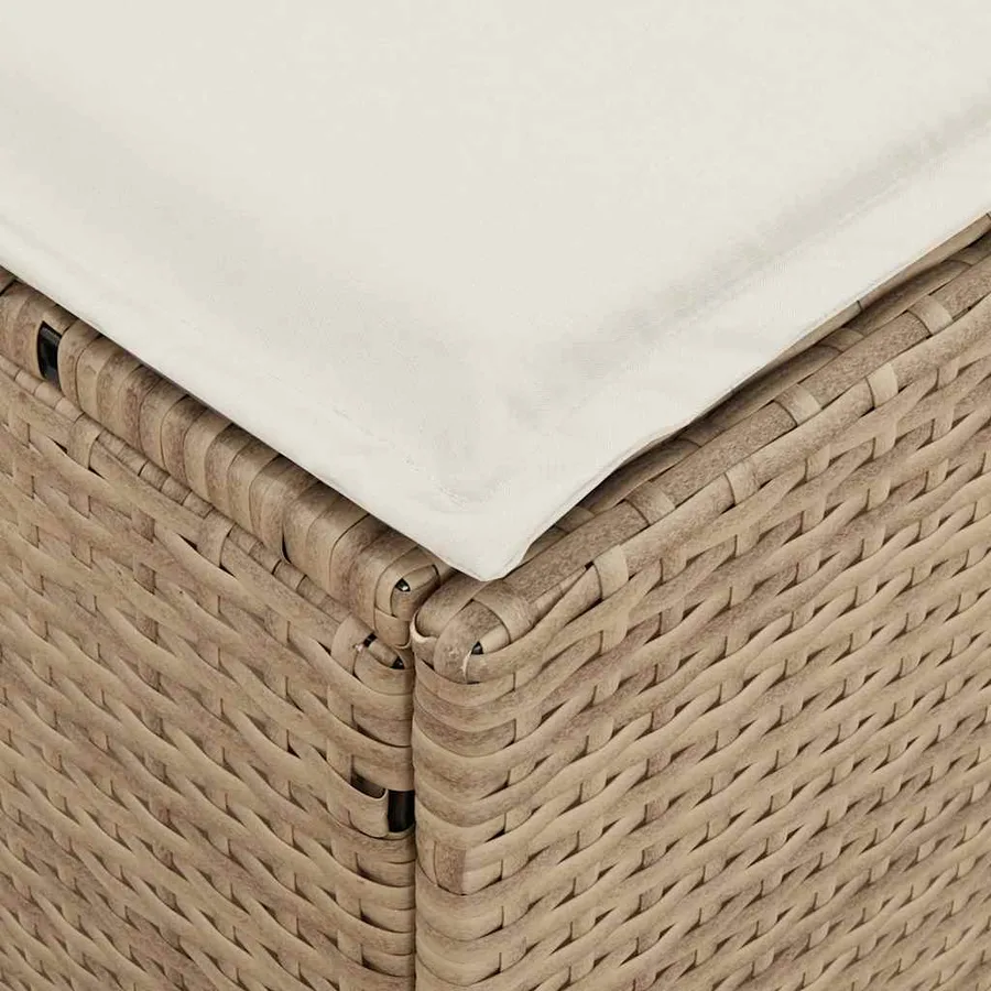 Salon de jardin avec coussins forme de L 4 pcs beige polyrotin - 12