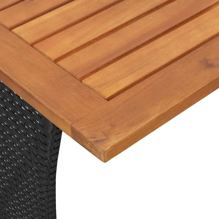 Salon de jardin 4 pcs avec coussins noir résine tressée - 16