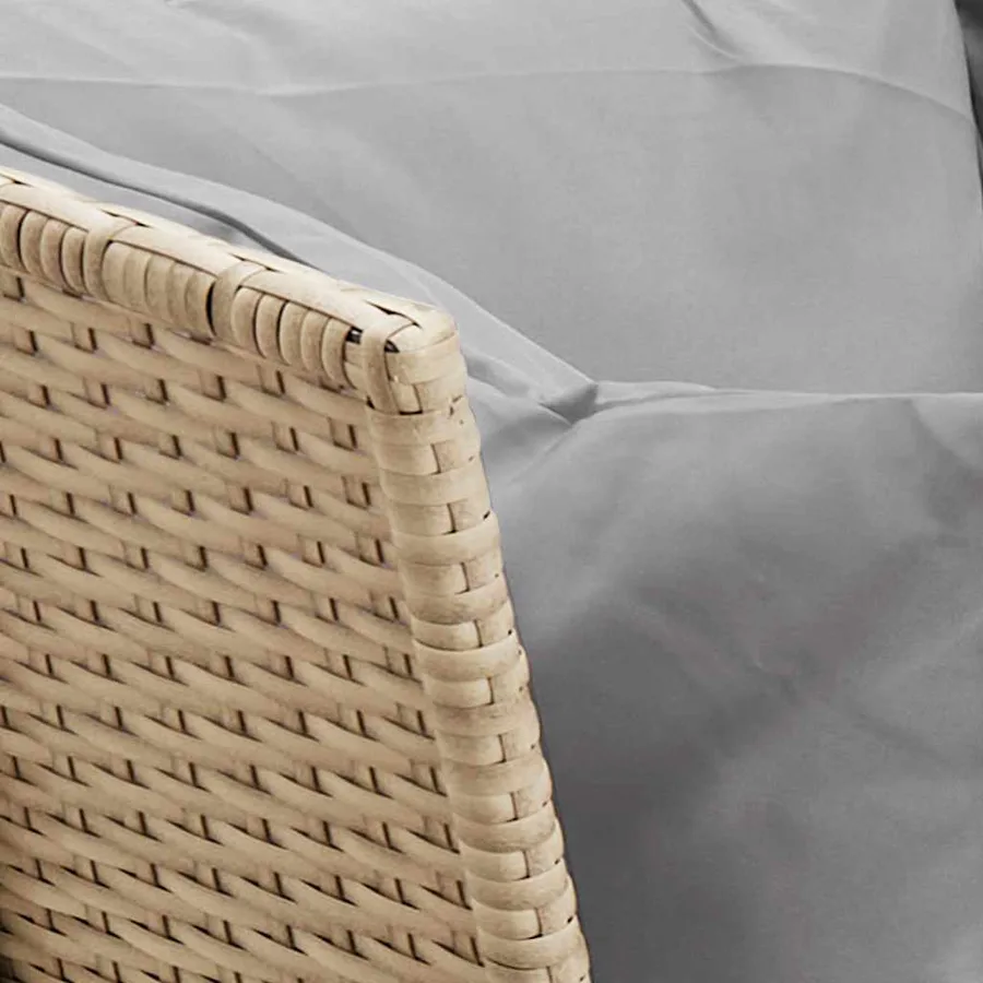 Canapé de jardin avec coussins beige résine tressée - 9