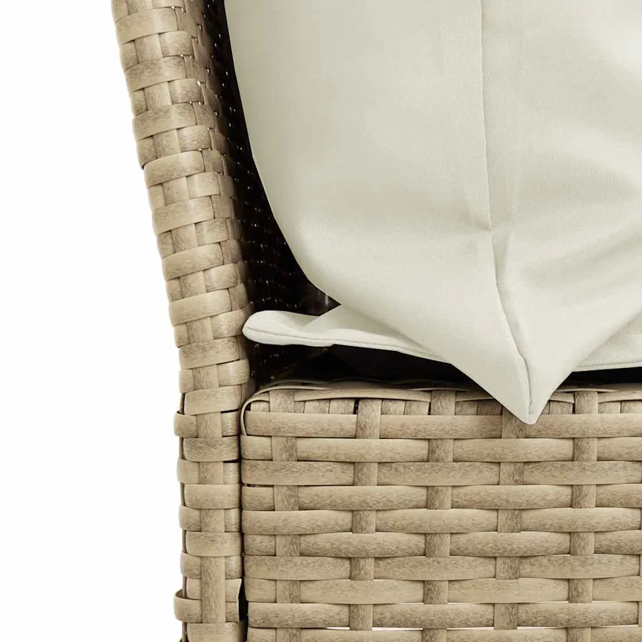 Salon de jardin avec coussins 3 pcs beige résine tressée - 10