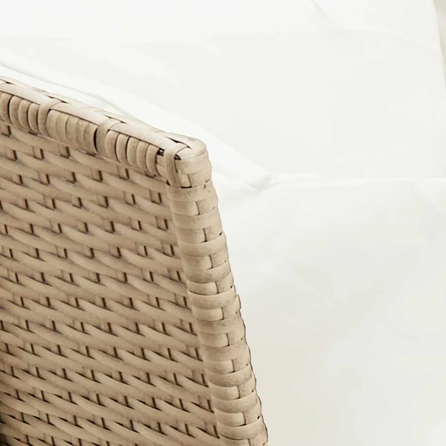 Salon de jardin avec coussins 3 pcs beige résine tressée - 11