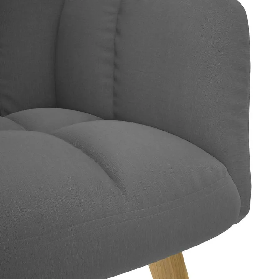 Chaise de relaxation avec repose-pied Gris foncé Tissu - 8