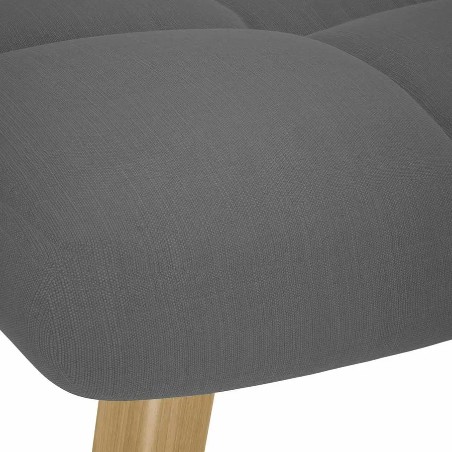Chaise de relaxation avec repose-pied Gris foncé Tissu - 9