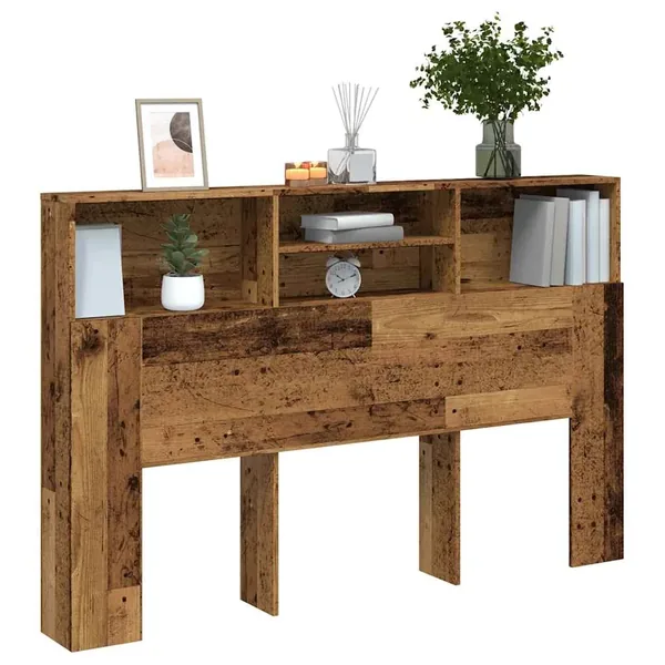 Armoire de tête de lit vieux bois 160x19x103,5 cm