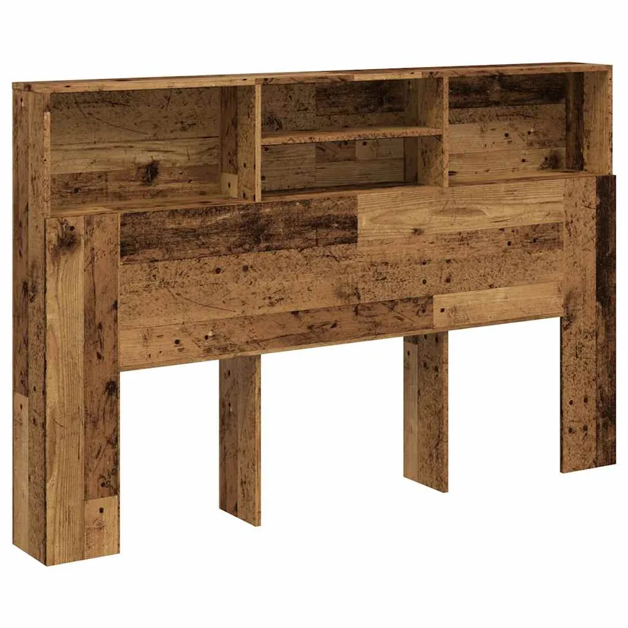 Armoire de tête de lit vieux bois 160x19x103,5 cm - 2