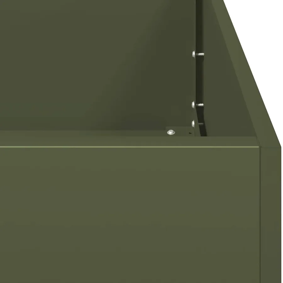 Jardinière vert olive 80x40x40 cm acier laminé à froid - 7