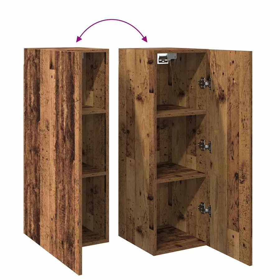 Meubles TV 2 pcs vieux bois 30,5x30x90 cm bois d'ingénierie - 8