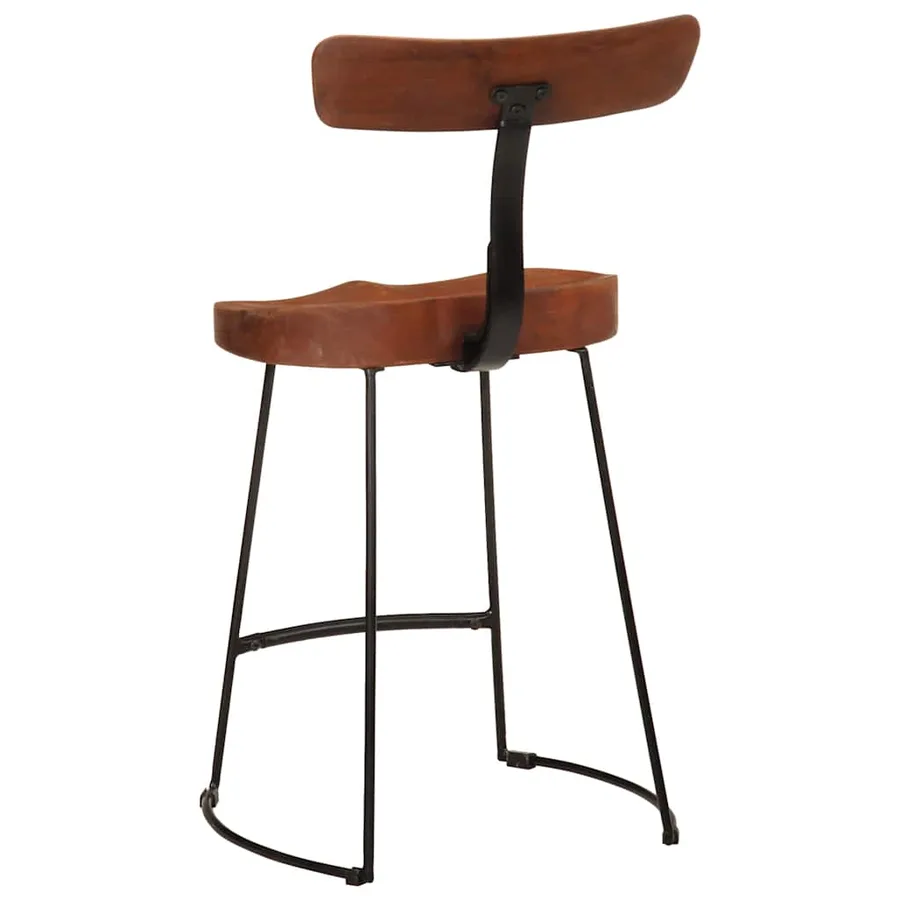 Tabourets de bar lot de 2 49x43x79 cm bois de manguier massif - 4