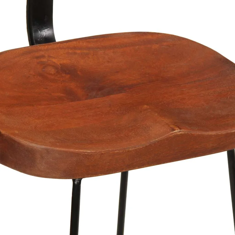 Tabourets de bar lot de 2 49x43x79 cm bois de manguier massif - 6