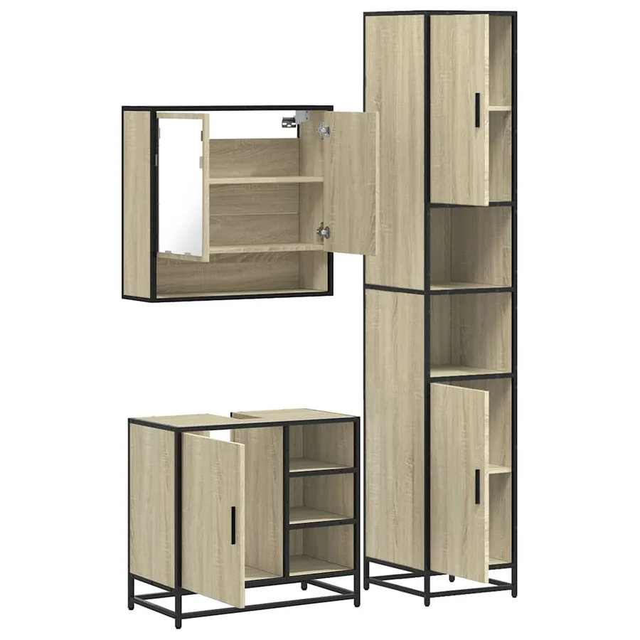 Ensemble de meubles de salle de bain 3 pcs chêne sonoma - 8
