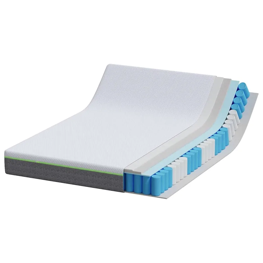 Matelas Blanc et Gris 140 x 190 cm Tissu jacquard - 4