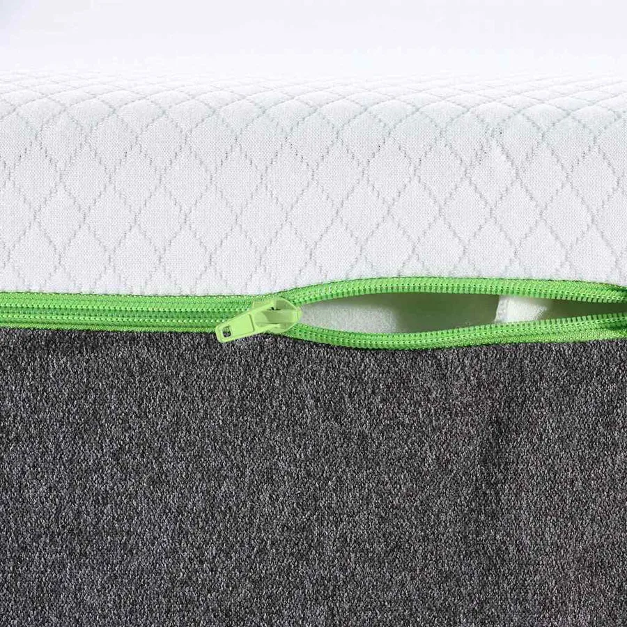 Matelas Blanc et Gris 140 x 190 cm Tissu jacquard - 9