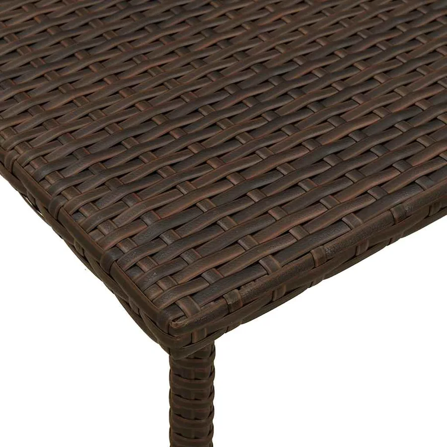 Table basse de jardin rectangulaire marron 40x40x37 cm rotin - 7
