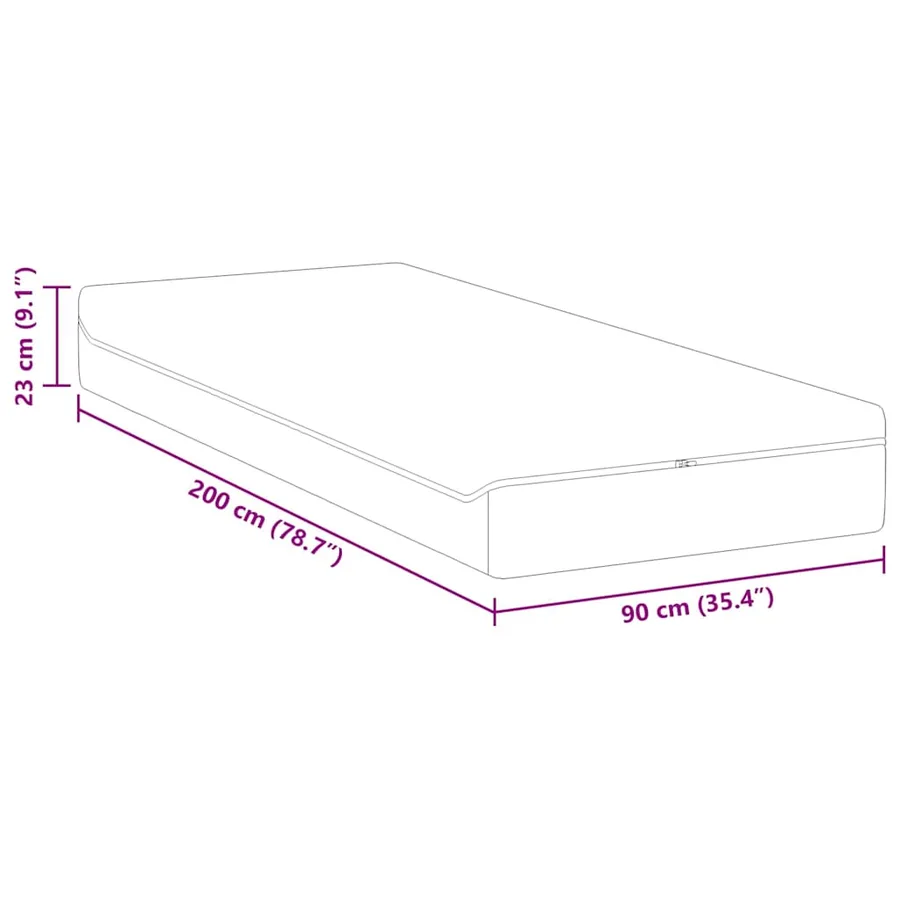 Matelas Blanc et Gris 90 x 200 cm Tissu jacquard - 11
