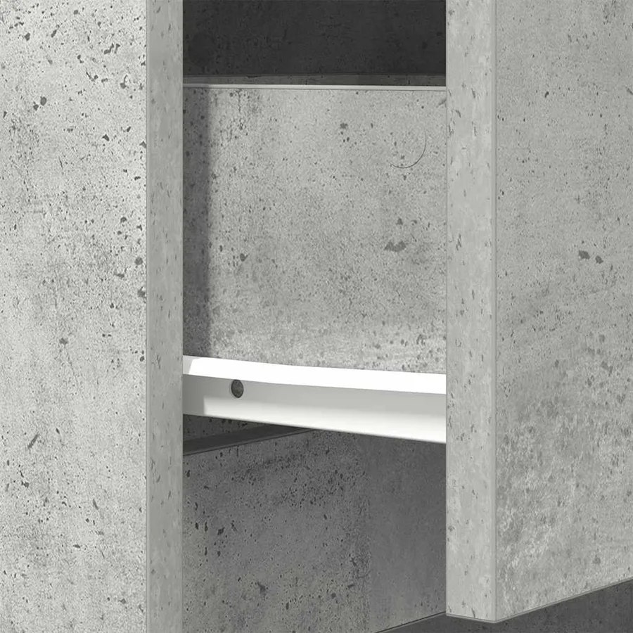 Table de chevet gris béton 39x35x125 cm bois d’ingénierie - 12