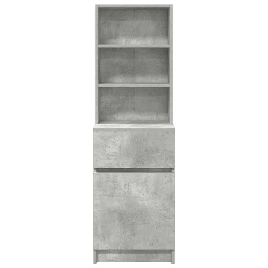 Table de chevet gris béton 39x35x125 cm bois d’ingénierie - 6