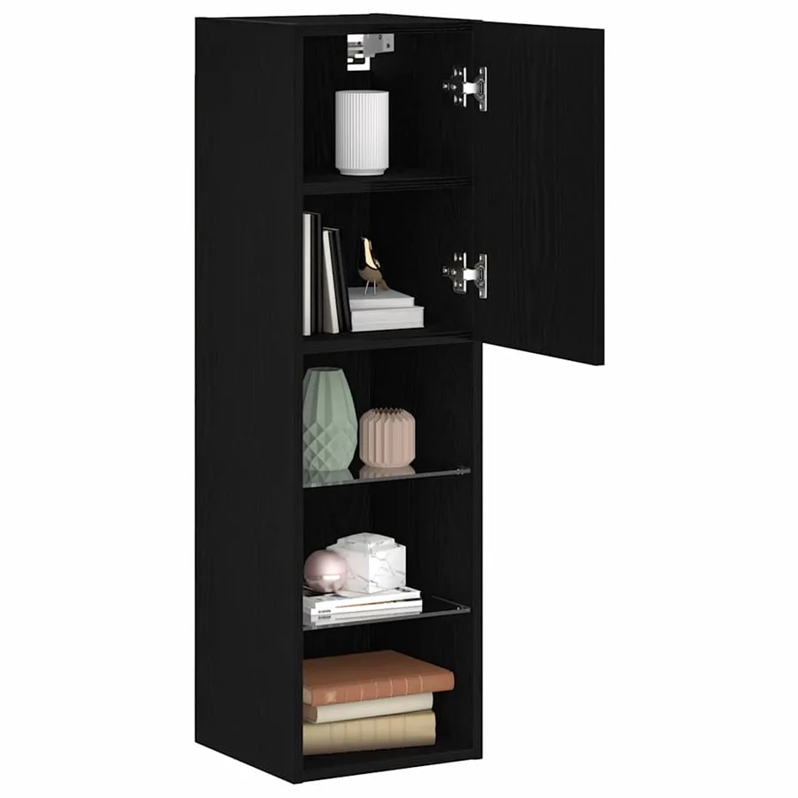 Ensemble meuble TV avec LED Chêne noir 30,5 x 30 x 102 cm - 3