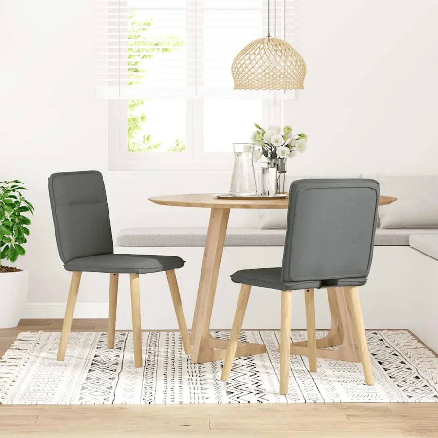 Chaises à manger lot de 2 gris foncé tissu - 2