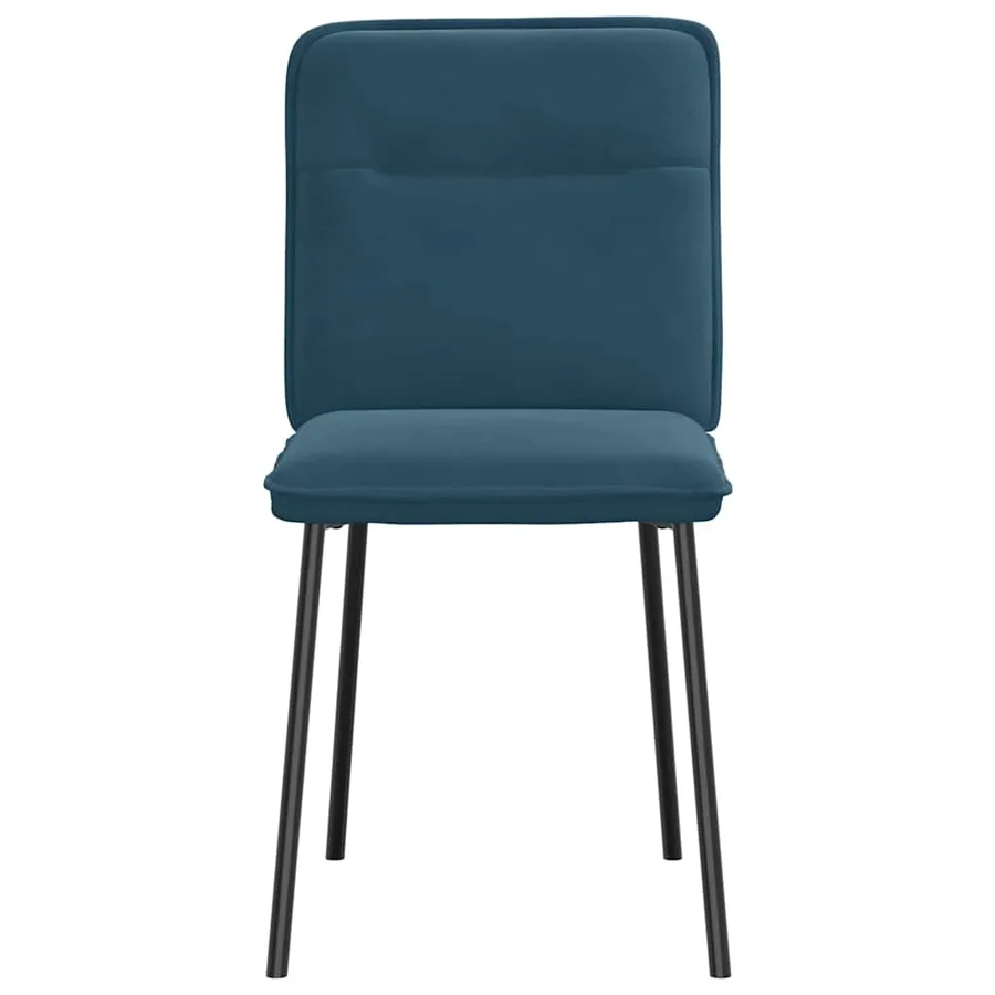 Chaises à manger lot de 4 Bleu Velours - 4